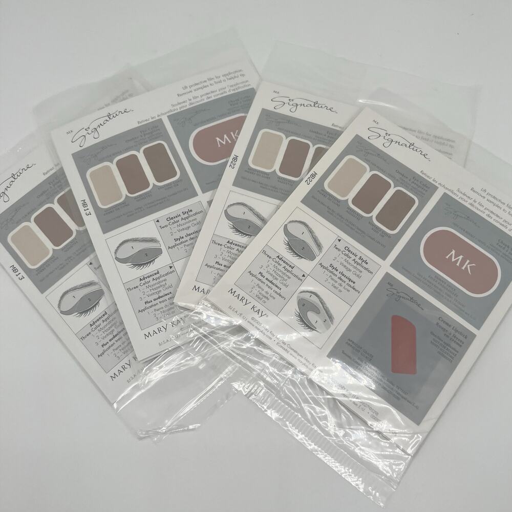 Lot of 4 Packs of Mary Kay Signature Forever Classic Makeup Sample Cards